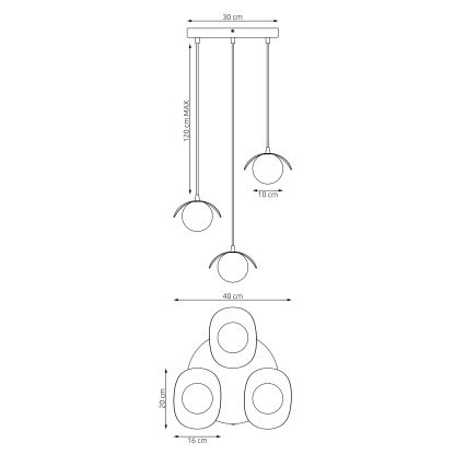 Lampa wisząca na linkach RITUAL 3xG9/8W/230V biała