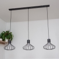 Lampa wisząca na linkach SOLANO 3xE27/15W/230V czarny/błyszczący chrom