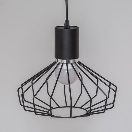 Lampa wisząca na linkach SOLANO 3xE27/15W/230V czarny/błyszczący chrom