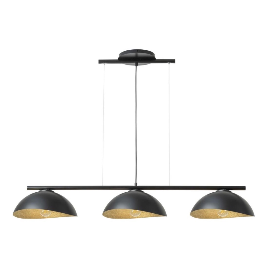 Lampa wisząca na linkach SOLAR 3xE27/60W/230V czarna