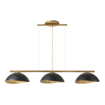 Lampa wisząca na linkach SOLAR 3xE27/60W/230V złota