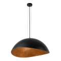 Lampa wisząca na linkach SOLARIS 1xE27/60W/230V śr. 48 cm czarna/miedziana