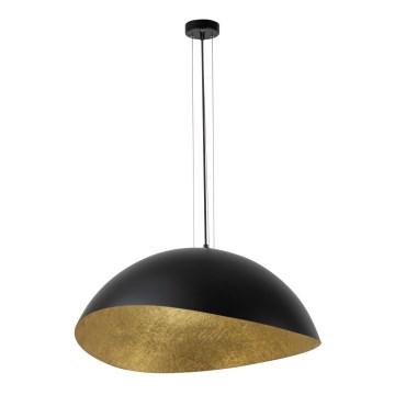 Lampa wisząca na linkach SOLARIS 1xE27/60W/230V śr. 48 cm czarna/złota