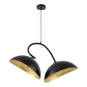 Lampa wisząca na linkach SPACE 2xE27/60W/230V czarno-złota
