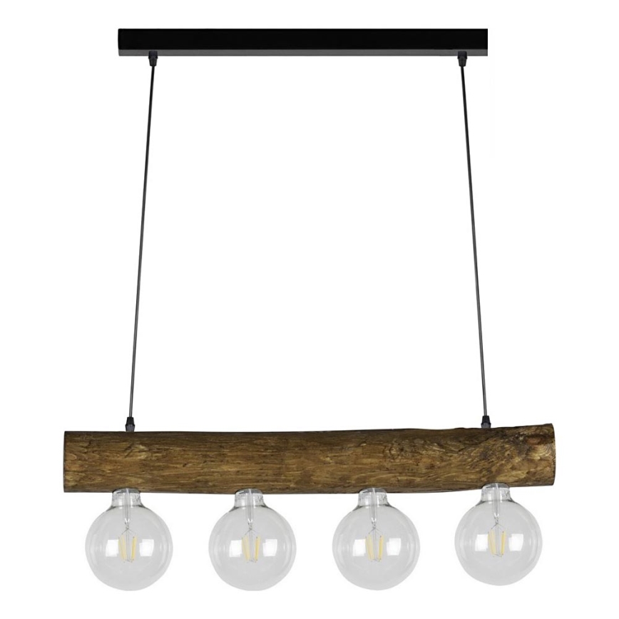 Lampa wisząca na linkach TRABO 4xE27/60W/230V sosna