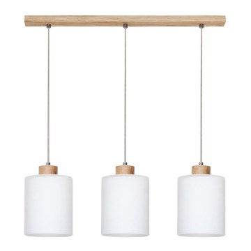 Lampa wisząca na linkach ZEFIR 3xE27/60W/230V dąb