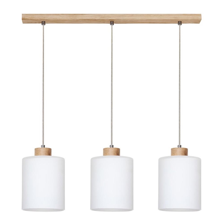 Lampa wisząca na linkach ZEFIR 3xE27/60W/230V dąb