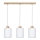 Lampa wisząca na linkach ZEFIR 3xE27/60W/230V dąb