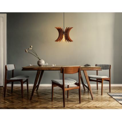 Lampa wisząca na linkę 1xE27/60W/230V brązowa śr. 20 cm