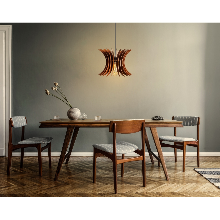 Lampa wisząca na linkę 1xE27/60W/230V brązowa śr. 20 cm