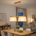 Lampa wisząca na linkę AIDA 2xE27/60W/230V, średnica 35 cm, dąb