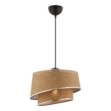 Lampa wisząca na linkę BARETTE 1xE27/60W/230V brązowa/błyszczący chrom