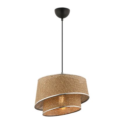 Lampa wisząca na linkę BARETTE 1xE27/60W/230V brązowa/błyszczący chrom