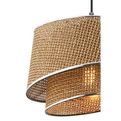 Lampa wisząca na linkę BARETTE 1xE27/60W/230V brązowa/błyszczący chrom