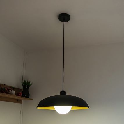 Lampa wisząca na linkę ECLIPSE 1xE27/15W/230V czarna/złota