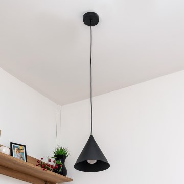 Lampa wisząca na linkę ETNA 1xE27/15W/230V śr. 18,5 cm czarna