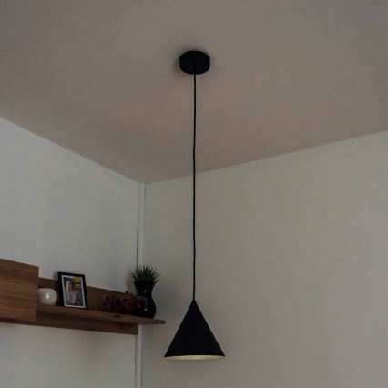 Lampa wisząca na linkę ETNA 1xE27/15W/230V śr. 18,5 cm czarna