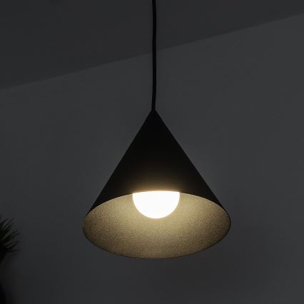 Lampa wisząca na linkę ETNA 1xE27/15W/230V śr. 18,5 cm czarna
