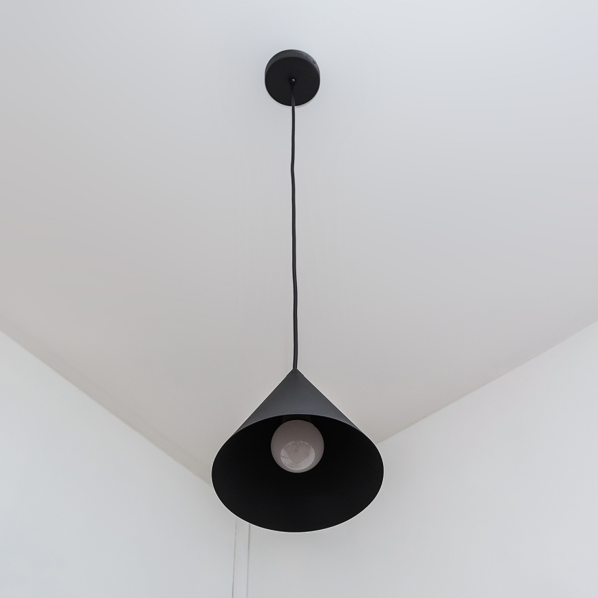 Lampa wisząca na linkę ETNA 1xE27/15W/230V śr. 18,5 cm czarna