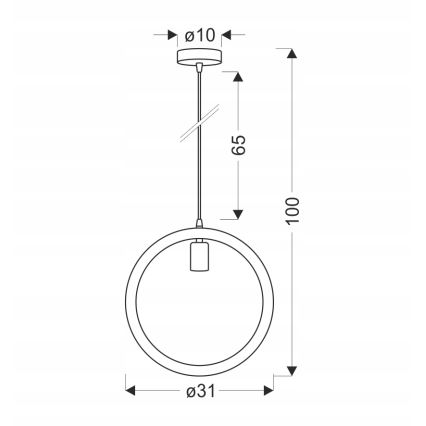 Lampa wisząca na linkę KOLO 1xE27/40W/230V beżowa/czarna
