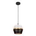 Lampa wisząca na linkę PARIS 1xE27/60W/230V biała/czarna/złota