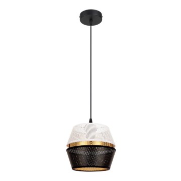 Lampa wisząca na linkę PARIS 1xE27/60W/230V biała/czarna/złota