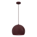 Lampa wisząca na linkę SOOL 1xE27/15W/230V śr. 27 cm bordowa