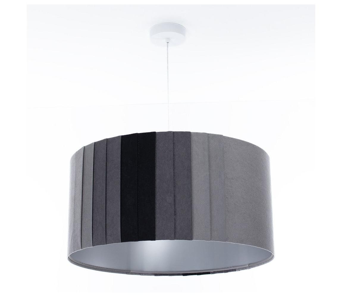 Lampa wisząca na linkę STRIPES 1xE27/60W/230V śr. 60 cm szara