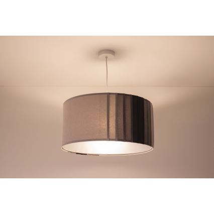 Lampa wisząca na linkę STRIPES 1xE27/60W/230V śr. 60 cm szara