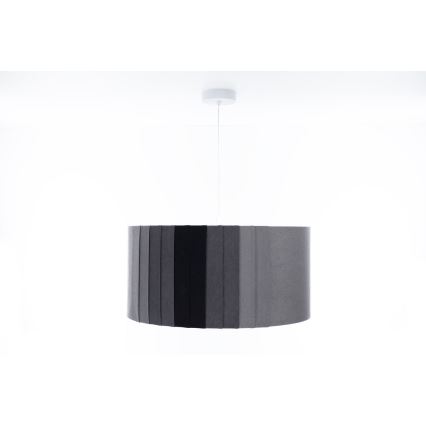 Lampa wisząca na linkę STRIPES 1xE27/60W/230V śr. 60 cm szara