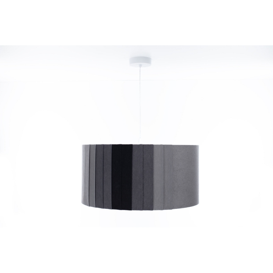 Lampa wisząca na linkę STRIPES 1xE27/60W/230V śr. 60 cm szara