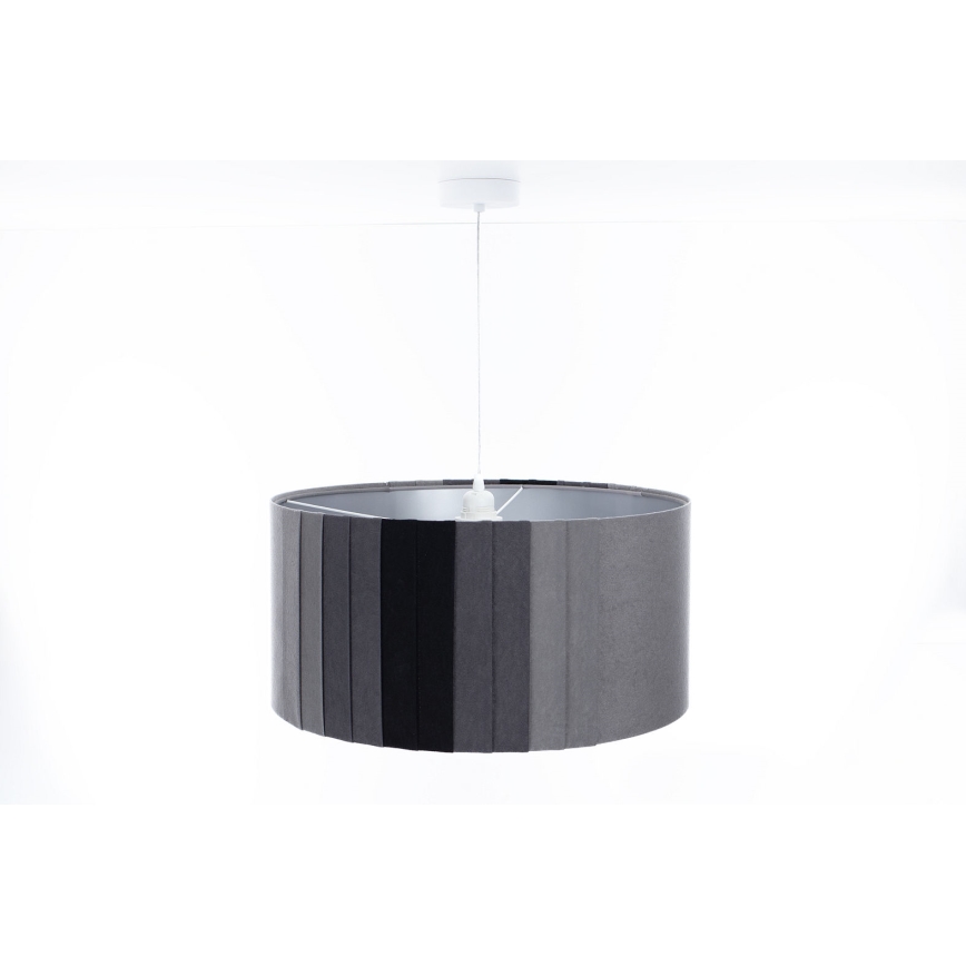 Lampa wisząca na linkę STRIPES 1xE27/60W/230V śr. 60 cm szara