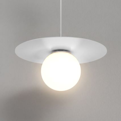 Lampa wisząca na linku FLAT 1xE27/15W/230V biała