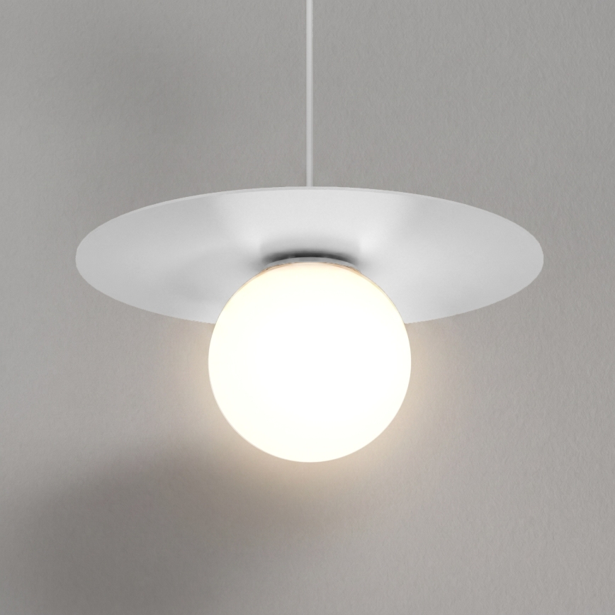 Lampa wisząca na linku FLAT 1xE27/15W/230V biała