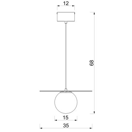 Lampa wisząca na linku FLAT 1xE27/15W/230V biała