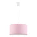 Lampa wisząca na linku RONDO KIDS 1xE27/15W/230V różowa