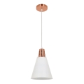 Lampa wisząca na linku SHADE 1xE27/15W/230V miedziana/biała