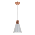 Lampa wisząca na linku SHADE 1xE27/15W/230V miedziana/szara