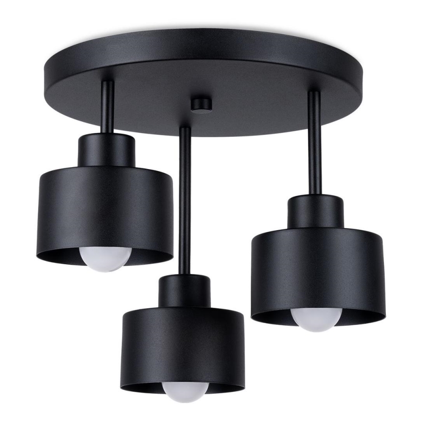 Lampa wisząca na pręcie SAVAR 3xE27/60W/230V czarna