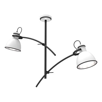 Lampa wisząca na pręcie ZUMBA 2xE27/60W/230V biała/czarna