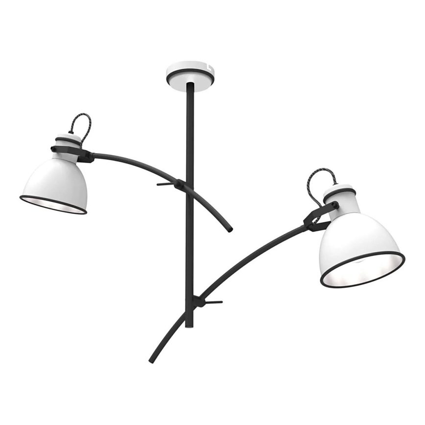 Lampa wisząca na pręcie ZUMBA 2xE27/60W/230V biała/czarna