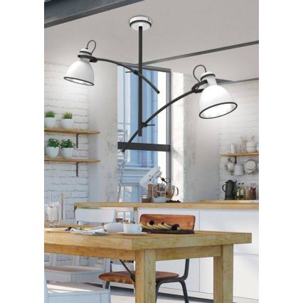 Lampa wisząca na pręcie ZUMBA 2xE27/60W/230V biała/czarna