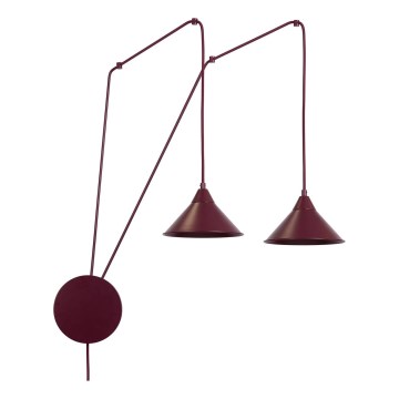 Lampa wisząca na przewodzie ABRAMO 2xE27/15W/230V czerwona