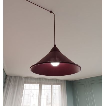 Lampa wisząca na przewodzie ABRAMO 2xE27/15W/230V czerwona