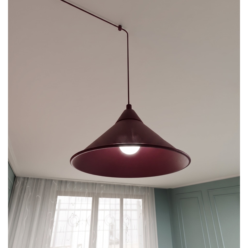 Lampa wisząca na przewodzie ABRAMO 2xE27/15W/230V czerwona