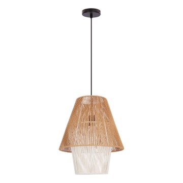 Lampa wisząca na przewodzie AFRICA 1xE27/40W/230V śr. 40 cm brązowa/kremowa