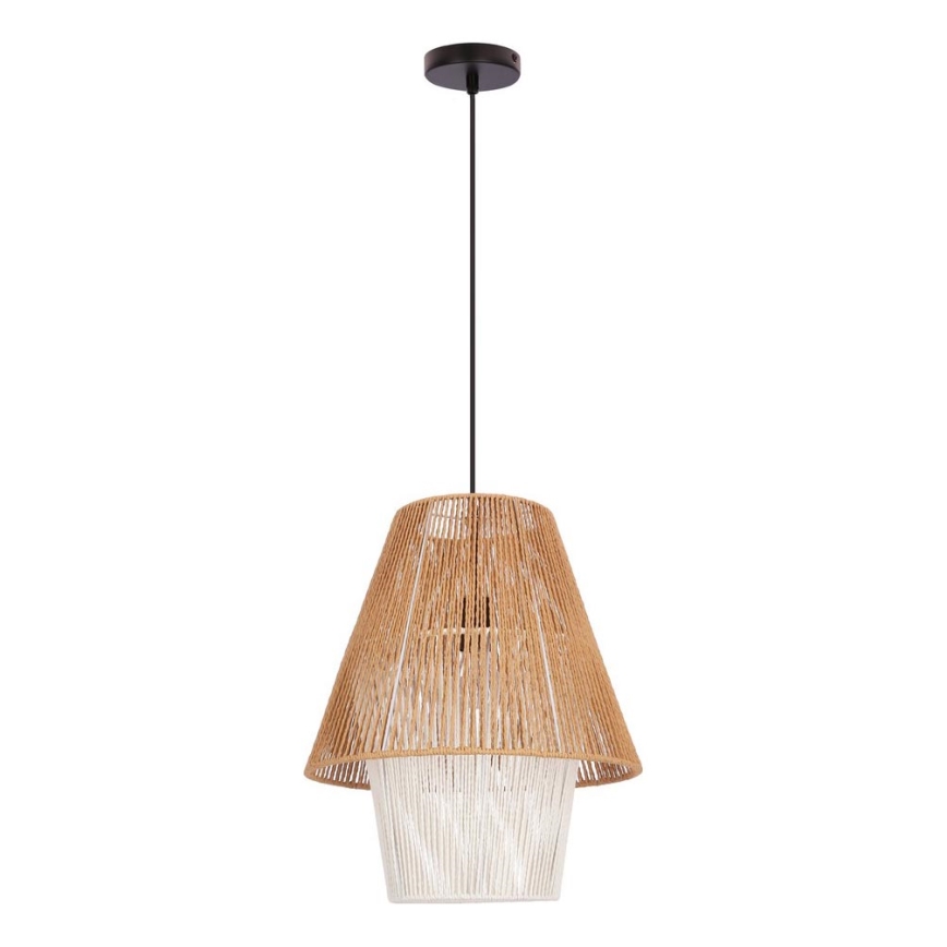 Lampa wisząca na przewodzie AFRICA 1xE27/40W/230V śr. 40 cm brązowa/kremowa