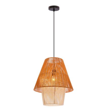 Lampa wisząca na przewodzie AFRICA 1xE27/40W/230V śr. 40 cm brązowa/kremowa