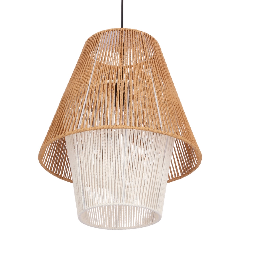 Lampa wisząca na przewodzie AFRICA 1xE27/40W/230V śr. 40 cm brązowa/kremowa