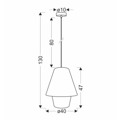 Lampa wisząca na przewodzie AFRICA 1xE27/40W/230V śr. 40 cm brązowa/kremowa